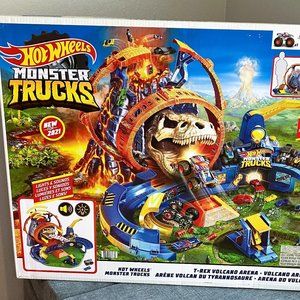 Brand New - Hot Wheels Monster Trucks T-Rex Volcano Arena Playset